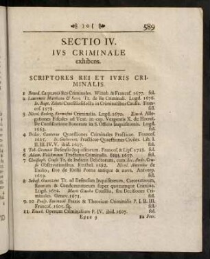 589-622, Sectio IV. Ius Criminale exhibens