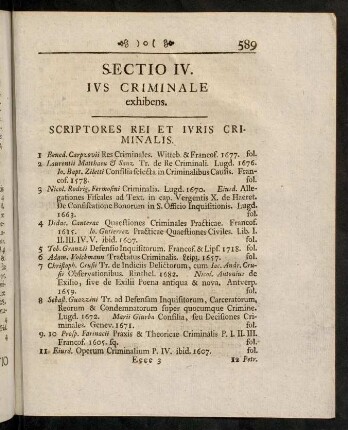 589-622, Sectio IV. Ius Criminale exhibens