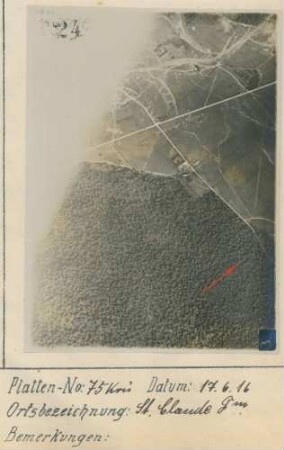Foto des Geländes um die Saint-Claude-Ferme östlich Mareuil-La-Motte (Luftbild)