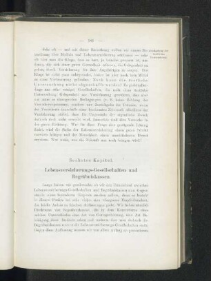 Sechstes Kapitel. Lebensversicherungs-Gesellschaften und Begräbniskassen.