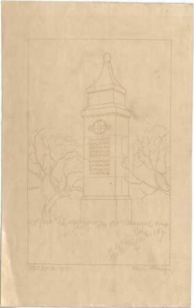 Pfann, Paul; Neuburg / Lothringen; Priesterwald-Denkmal - Perspektive