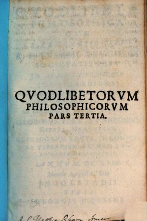 Qvodlibeta Philosophica. 3