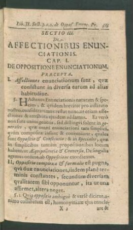 Cap. I. De Oppositone Enunciationum.