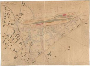 Fischer, Theodor; Meran / Südtirol (Italien); Baulinienplan - Terrain zwischen Bahnhof u. Reichsstrasse (Unterlagsplan zum Baulinienplan)