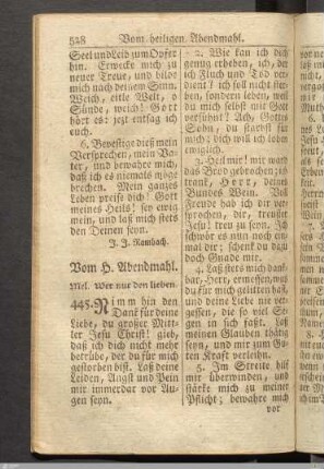 Vom H. Abendmahl.