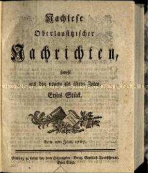 Zeitschrift zur oberlausitzer Geschichte, Jg. 1767/1768