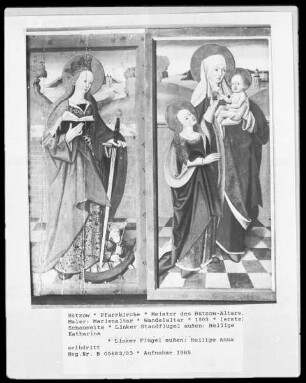 Marienaltar — Linker Standflügel außen: Heilige Katharina