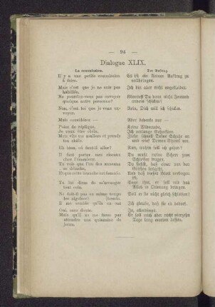 Dialogue XLIX. La commission. Der Auftrag.