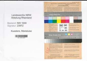 Entnazifizierung Marieluise Kuesters, geb. 09.02.1921 (Sekretaerin)