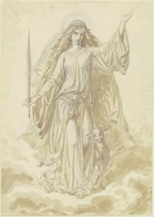 Die Heilige Agnes auf Wolken