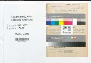 Entnazifizierung Georg Meier , geb. 30.01.1908 (Angest.)