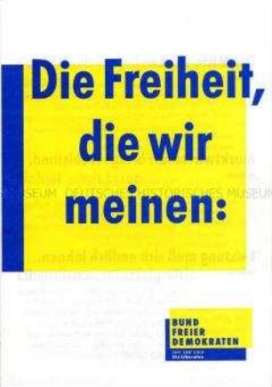 Flugblatt des Bundes Freier Demokraten zur Volkskammerwahl am 18. März 1990 in der DDR