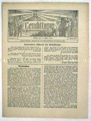 Nachrichtenblatt "Leuchtturm" mit Meldungen zu den Kriegsgegnern