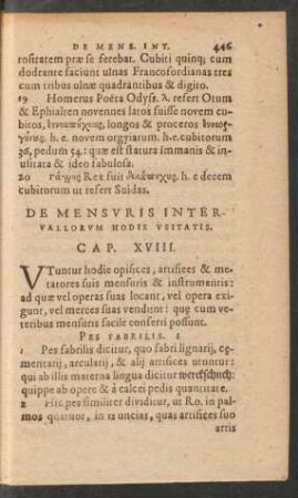 De Mensuris Intervallorum Hodie Usitatis. Cap. XVIII.