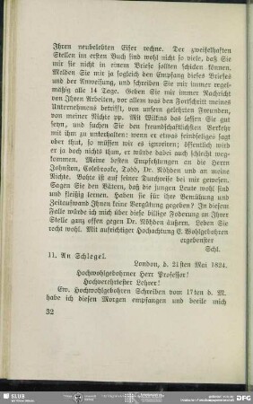 Christian Lassen an August Wilhelm von Schlegel, London, 21.05.1824