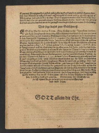 Und sage dieses zum Gedächtnuß.