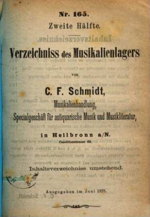 Catalog. 165,2. 1878