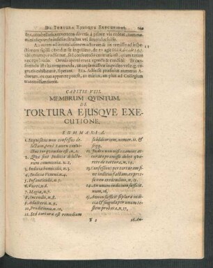 Membrum Quintum. De Tortura Ejusque Executione