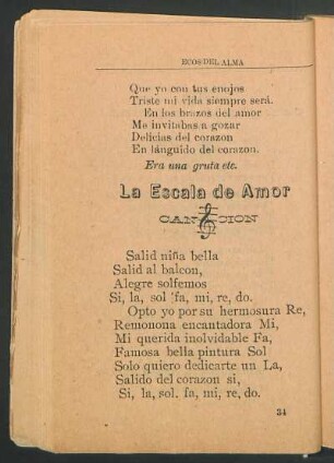 La escala de amor : Canción