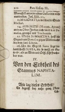 IV. Von den Erbtheil des Stammes Naphtalim.