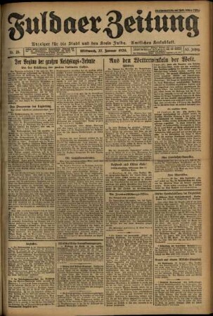 Ausgabe vom Mittwoch, den 27. Januar 1926.