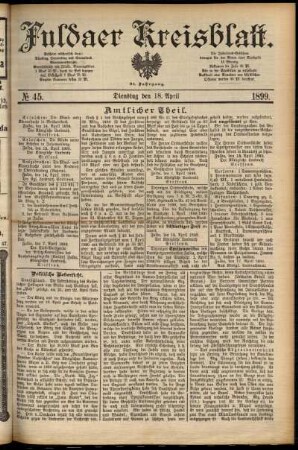Ausgabe vom Dienstag, den 18. April 1899.