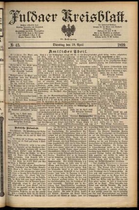 Ausgabe vom Dienstag, den 18. April 1899.