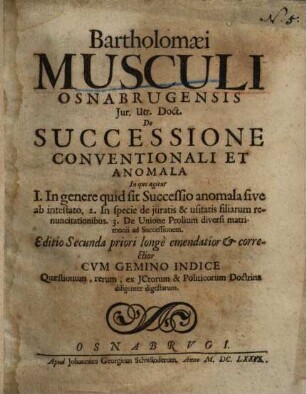De successione conventionali et anomala ...