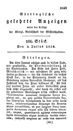 106.Stück. Den 3.Julius 1834.[-] 208.Stück.Den 27.December 1834.