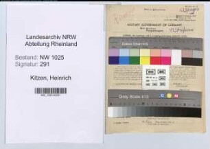 Entnazifizierung Heinrich Kitzen , geb. 06.02.1902 (Milchhaendler)