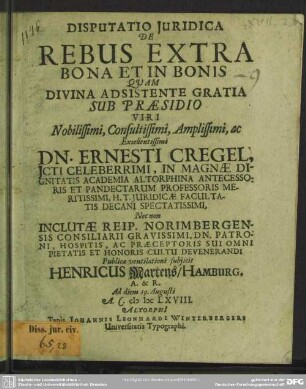 De rebus extra bona et in bonis