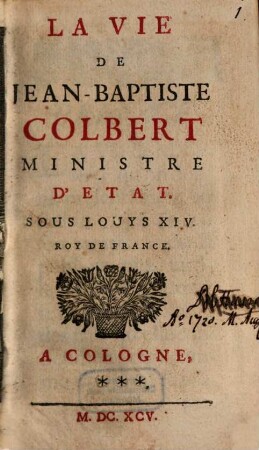 Vie de Jean-Baptiste Colbert