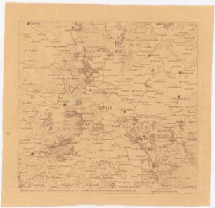 Wettbewerb Groß-Berlin 1910. Waldflächen um Berlin: Übersichtsplan Waldflächen um Berlin, 1:130000