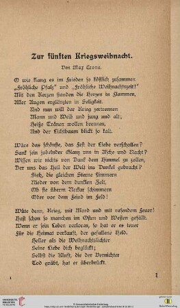 Zur fünften Kriegsweihnacht