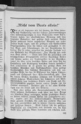 "Nicht vom Brote allein!"