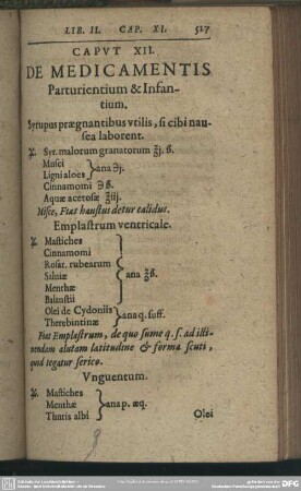 Caput XII. De Medicamentis Parturientium & Infantium