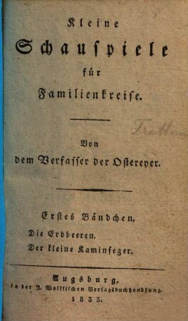 Kleine Schauspiele für Familienkreise, 1.. Die Erdbeeren
