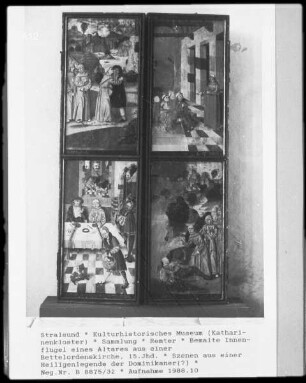 Altarflügel aus einer Bettelordenskirche mit Szenen aus dem Leben der Dominikaner