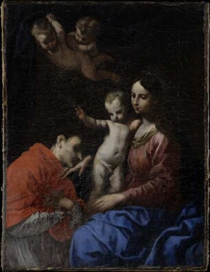 Maria mit Kind vom heiligen Carlo Borromeo verehrt