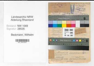 Entnazifizierung Wilhelm Beckmann , geb. 07.10.1885 (Zollbeamter)