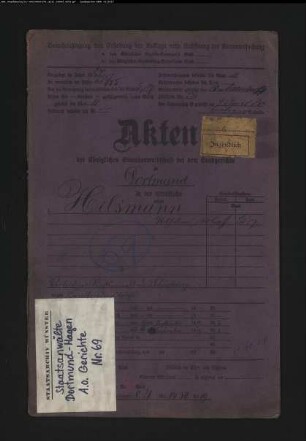Landfriedensbruch (Plünderungen in Hombruch am 02.07.1919) Hilsmann, Wilhelm
