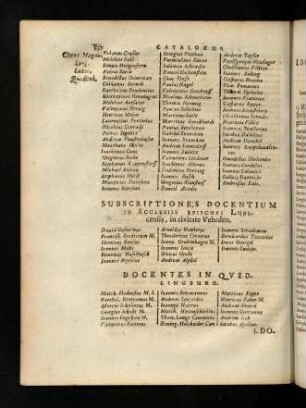 857, Subscriptiones Docentium ...; Docentes in Quedlingburg