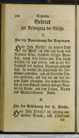 Gebeter zur Erlangung der Abläße