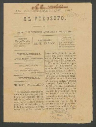 1893,1,7: año 1, núm. 7 (julio 31 de 1893)