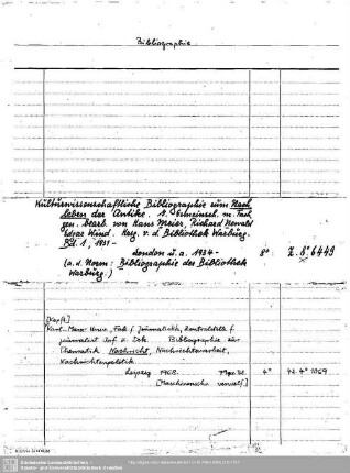 Bibliographie 1.deutsch - Nachleben