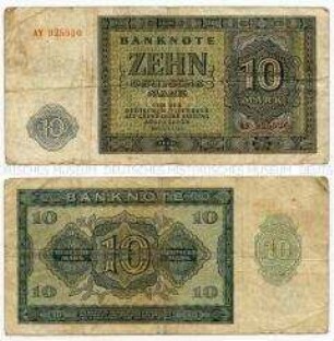 Banknote Sowjetische Besatzungszone 10 Deutsche Mark