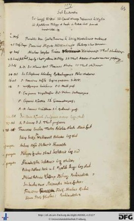[fol. 63] Rektorat Johann Georg Kieffer 1671