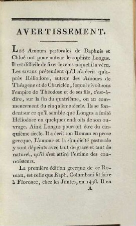 Les amours pastorales de Daphnis et Chloé