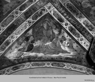 Innendekoration der Kirche San Michele Arcangelo : Gewölbekappen mit den Vier Evangelisten
