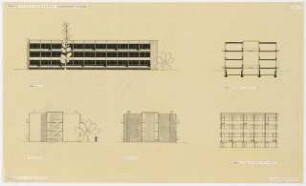 Studienarbeiten: Semsteraufgabe, Bebauung Bismarckstraße, Ansichten und Schnitte, 1:200